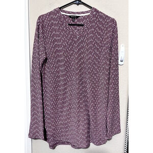 Yak & Yeti Women's Long Sleeve Pullover Top Tunic Shirt soft knit Nepal Size L